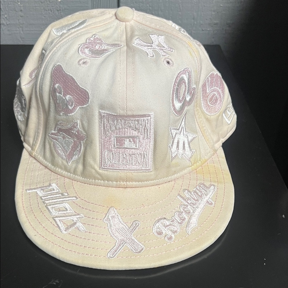 New Era Cream Cap with Embroidered Logos